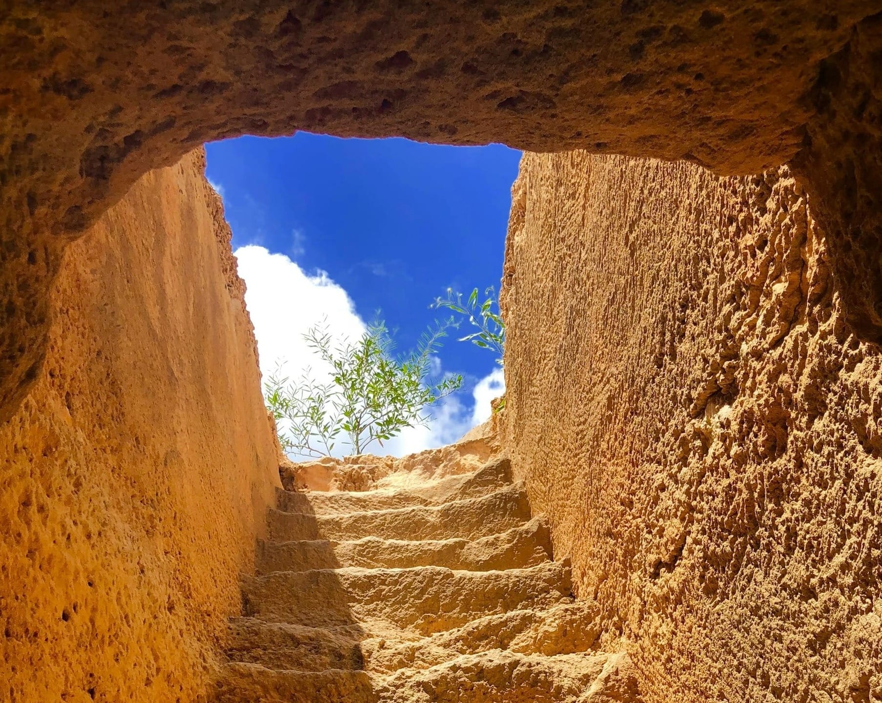 photo of staircase and blue sky